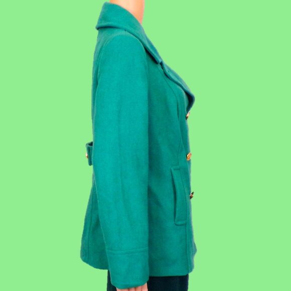 OLD NAVY size M green pea coat polyester/wool dry clean only - Picture 5 of 16
